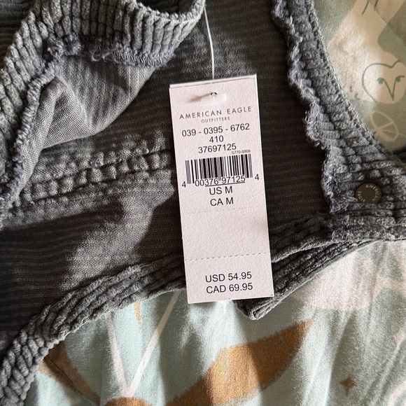 American Eagle Outfitters Charcoal Corduroy Pinafore Dress - Picture 2 of 4